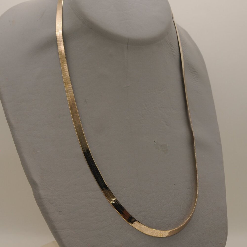 10 K herringbone  20" 5mm Lobsster claw clasp necklace